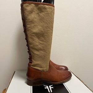 FRYE Melissa 6 Canvas Leather Boot